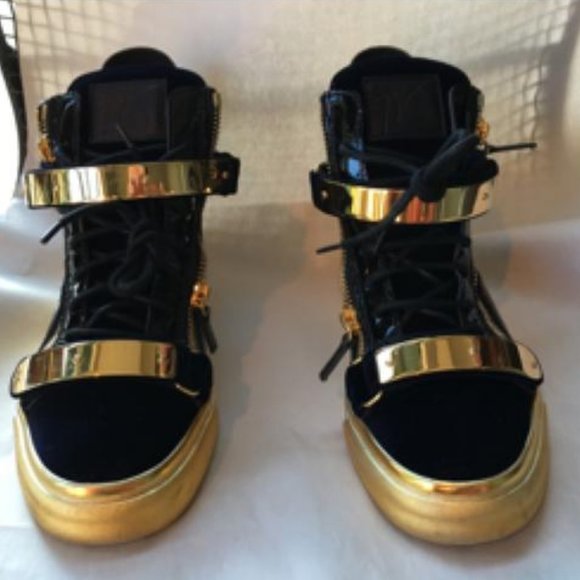 New Giuseppe Zanotti Double Zip Metallic High Top Sneakers Size Eu 39 - Picture 6 of 9